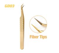 Pince À Épiler Professionnelle En Acier Inoxydable Pour Extension De Cils,Haute Précision,Pointe En Fibre,Violet Nickel É,Pince À Épiler Pour Le Volume - Type Gd-03