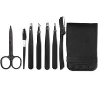 Pince A Epiler Professionnelle Kit, 1 Jeu 7 Pièces Pince A Epiler Professionnell, Portable Acier Inoxydable Pince A Épiler, Pour Enlèvement Des Points Noirs, Poils Incarnés, Les Cils, Noir