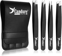 Pince A Epiler Professionnelle Kit Pour Sourcils De Precision- Ensemble De 4 Pincettes Acier Inoxydable Pour Enlèvement Des Points Noirs, Poils Incarnés, Les Cils