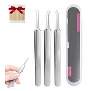 Pince à épiler professionnelle pour salon de beauté, pointes inclinées et pointues pour sourcils et cils, kit de retrait des points noirs en acier inoxydable, essentiel pour les maquilleurs et kits à