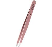 Pince à épiler Rubis en silhouette de cœur rose - inclinée, fine et pointue - pince a epiler professionnelle pour les sourcils