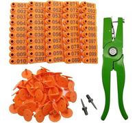 Pince à étiquettes auriculaires pour la gestion du bétail pour bovins, cochons, chèvres, moutons et agneaux, cadre en alliage d'aluminium et design robuste (orange)