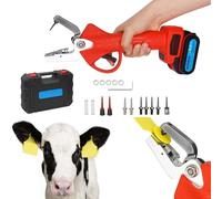 Pince À Étiquettes d'oreille Électrique Portable, Ensemble D'outils D'étiquettes d'oreille sans Fil, Applicateur D'étiquettes d'oreille, Rebond Automatique, avec 2 Batteries De 2000 MAh, pour Bovins