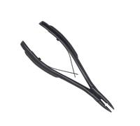 Pince à Extensions de Cheveux Noire en Acier Inoxydable, Pince pour Micro-liens, Micro-boucles et Extensions de Cheveux en Plumes, Outil de Coiffure