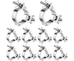 Pince à ferme 10 paquets de pinces en aluminium dégagement rapide, robuste for éclairage tête mobile LED Par Light, convient 48-51 mm for scène(Silver)