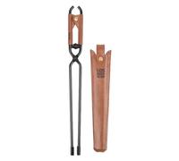 Pince à feu de 43,2 cm, résistante aux hautes températures, pince à bois de cheminée, pince à bûches pour le camping et le barbecue