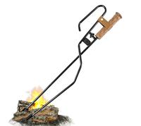 Pince à feu de camp, tisonnier robuste et pince à bûches, pince polyvalente pour une manipulation sûre du bois de chauffage, bâton de soufflage pour feu de camp et feu de camp, outil d'extérieur