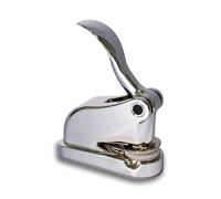 Pince à gaufrer, tampon à gaufrer, pince à signer Shiny Model-EGX chromé - incl. motif rond à gaufrer Ø 40 mm - avec pied antidérapant
