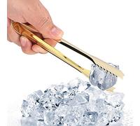 Pince à glace, acier inoxydable sucre glace pâtisserie sucre pince de cuisson pince salade barbecue Tong Bar outils(Doré)
