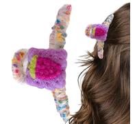 Pince à griffes à fourrure, pinces à cheveux aux fruits,Pinces créatives à griffes de requin pour cheveux flous - Casque réutilisable multifonctionnel, pinces à mâchoires pour cheveux longs et épais a