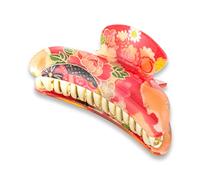 Pince à Griffes Cheveux SAKURA pour Femmes Filles Fleur Pince à Cheveux Barrette Banane Crabe Esthétique Pince à Cheveux en Vrac Accessoires de Cheveux Motif Japonais (Cheveux Vance Big/Rouge)