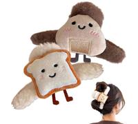 Pince à griffes en fourrure - Jolie pince à cheveux - Pince à griffes remplie en forme de nourriture | -Décoration de cheveux, Pinces à cheveux longues et épaisses pour femmes et filles