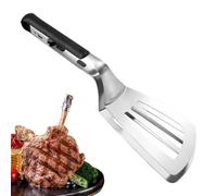 Pince à gril polyvalente - Flipper alimentaire avec manche long 35 cm, clip de cuisine durable en acier inoxydable | Idéal pour frire poisson hamburger crêpe gâteau pizza barbecue c