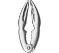 Pince à homard en acier inoxydable - 13,5 x 1 x 5 cm - Pince pour crustacés et coquillages - Set de couverts pour fruits de mer - Pince à homard dans un emballage cadeau - Argent