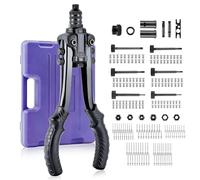 Pince à Insert Fileté-Riveteuse Manuelle 3 in 1Pince à Rivet Outil dalésage 110 Écrous 80 Rivets Mandrins M3-M12 Étui Pistolet à Écrou Pour Métaux Mur Matériaux