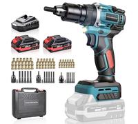 Pince a Insert Fileté Sans Fil Compatible avec Batterie Makita 18V | Pince à Riveter Électrique avec 2×2,0Ah Batteries, Mode Auto, Mandrins M6 M8 M10, pour Carrosserie, Tôle et Bricolage