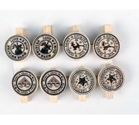 Pince à Linge en Bois Bouton 3,5x2,5 cm 8 pièces