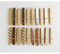 Pince à Linge en Bois doré et argenté 7,3 cm 20 pi