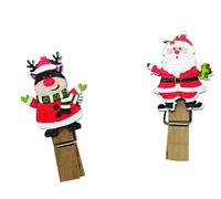 Pince à Linge en Bois Père Noël et Rennes 4cm 10 p