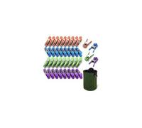 vounot Pince à Linge INOX Lot de 40 avec Sac de Rangement Pinces à Linge en Acier Inoxydable avec Crochet Anti-Rouille - Anti Trace- Anti-Vent 3X Plus d’accroche 4 Couleurs Disponibles
