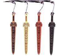 Pince à livres, marque-pages, Pack Of 4 Wood Swords Bookmarks With Tassels 14x2.3x0.2 cm