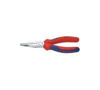 Pince à longs becs, en acier électrique au chrome vanadium, tête chromée, poignées à gaine en plastique, Long. : 140 mm, Long. des becs 42,0 mm