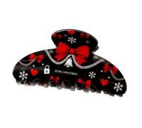 Pince à mâchoire de Noël en PVC avec design incurvé pour les styles mi-hauts, photos de vacances, sorties saisonnières et tenue quotidienne accessoire de cheveux saisonnier Pince à cheveux festive