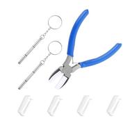 Pince à mâchoire en nylon pour fabrication de bijoux avec embouts de rechange et tournevis - Outil d'emballage de fil métallique - Fournitures de perles - Pince à bijoux professionnelle