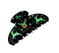 Pince à mâchoires de Noël en PVC avec griffe incurvée pour styles mi-haut, photos de vacances, sorties saisonnières et tenue quotidienne, accessoire pour cheveux saisonnier, pince à griffes festive,