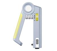 Pince à main, réglable de 5 à 50 kg, résistance numérique, entraînement de force pour avant-bras, doigt, flexibilité musculaire, outil d'exercice portable pour athlètes, musiciens (gris)
