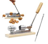 Pince à noix, casse-noisette avec clip pour châtaignes - Ensemble de pinces pour ouvrir les noix - Pelanoci avec manche en bois, péplucheur de noix multifonctionnel pour toutes les noix