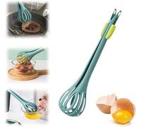 Pince à nourriture et fouet à œufs 2 en 1, outil de cuisine multifonctionnel pour la cuisson, mixeur à salade et pince à nourriture, pince à pain, mixeur manuel (2 pièces)