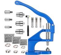 Pince a Oeillet Professionnelle Machine à œillets, Presse à œillets, Pince a Couture, Perforatrices Presse-œillet à Main Résistants avec 3 Moules 1500 œillets(6/10/12mm) pour Baches,Tissus,Bannières