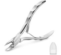 Pince à ongles de qualité supérieure - Pince à ongles avec lame droite - Pince à ongles de précision en acier inoxydable - Avec capuchon de protection - Argenté