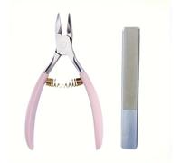 Pince à ongles simple avec poignée en silicone, petite pince à rainurer les ongles, pince à bec d'aigle, ciseaux à ongles pointus, 2 pièces