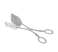 Pince à pain rétro en alliage de zinc, style vintage, pince à aliments, outil de cuisine pour gâteau, pain, manipulation de légumes, or argent en option 23 cm 90 g (Argent)