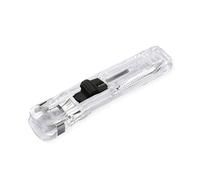 Pince à papier multifonction Blanc transparent | Distributeur de trombones à main pour pince à papier, outil de reliure, sans dommages