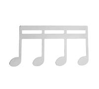 Pince à Partition en Métal, Motif Note de Musique, Taille Compacte, Couleur Noire - Durable et Stable, Facile à Transporter pour Piano et Guitare (Argent)