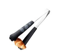 Pince à pattes de chat en silicone - 25 cm - En acier inoxydable - Pointes résistantes aux températures élevées - Poignée antidérapante - Ustensile de cuisine pour toast, bagels, grillades, grillades