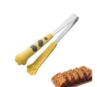 Pince à pattes de chat - Petite pince en acier inoxydable - Pince résistante à la chaleur avec pointes en silicone pour la cuisine et le service - 18 x 3 cm