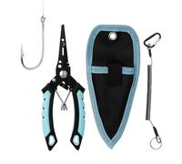 Pince à pêche à l'eau salée - Résistant à la rouille portable, outil pour enlever les hameçons coupe-ligne - Poignée avec contour de la paume de la main qui réduit la fatigue pendant les cannes à