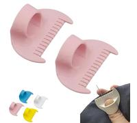 Pince à point de bordure et jauge de couture, gabarit de couture, règle de mesure pour le quilting, avec guide-pouce pour coutures droites et courbes ou travaux manuels (#Pink)