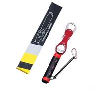 Pince à poisson, capacité de 18 kg, construction en alliage d'aluminium, poignées en caoutchouc antidérapantes, mécanisme de verrouillage robuste, pour les pêcheurs et les amateurs de pêche (rouge)