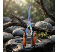 Pince à poisson robuste en acier inoxydable Charge de 20 kg - Poignée à lèvres revêtue de titane avec cisaille - Support sécurisé pour truite, brochet, carpe - 23,5 cm (orange)