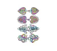 Pince à pull vintage 4 pièces/ensemble pull col châle Cardigan boucles Vintage tourbillon pince fermoir chemise bouton for robe(Colorful)