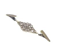 Pince à pull vintage Attaches à Clips for pull rétro, 1 pièce, motif floral, Cardigan, robe, chemises, col, broche, Clip de serrage au dos(Bronze)