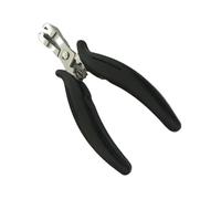 Pince à rallonges, 1 pince plate rainurée de 6 mm avec manche noir for la fabrication d'extensions de cheveux pré-collées à pointe plate