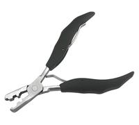Pince à rallonges, 5,7 pouces, 2 en 1, poignée noire, avec rainures plates, rainures de 3 mm et 5 mm, pince à extensions de cheveux pré-collées