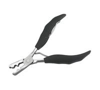 Pince à rallonges, 5,7 pouces, 2 en 1, poignée noire, avec rainures plates, rainures de 3 mm et 5 mm, pince à extensions de cheveux pré-collées