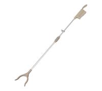 Pince à Ramasser les Objets Pliable Long Manche, Usage Maison | Plastique, Poignée Ergonomique, Aide au Rangement Intérieur, pour Seniors et Aidants, Gris